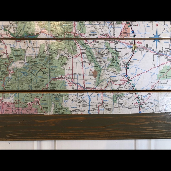 CLEARANCE Colorado Map Decoupage Eco Recycled Wall Art - Picture 7 of 10